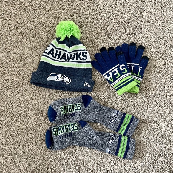 Seattle Seahawks Kids Hat Gloves 